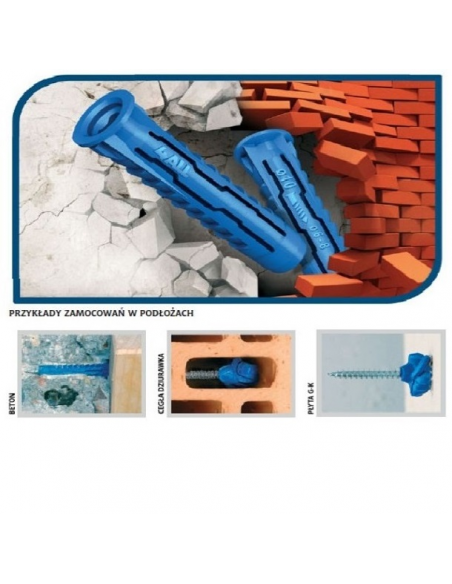 Kołki rozporowe RawlPlug 4ALL 6 mm z wkrętem (50 szt.)